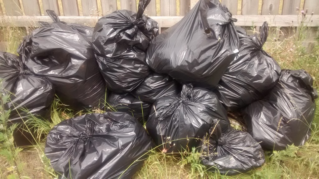 Bags of rubbish collected by Willow Brook